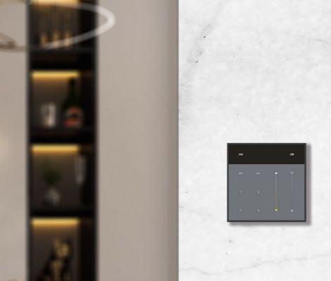 جهاز الكمبيوتر الزجاجي الحديث جهاز استشعار لاسلكي مفتاح 4 عصابات مفاتيح الضوء 2.4Ghz تردد الراديو