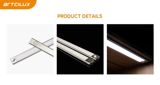 A3378 جهاز استشعار الجسم القابل لإعادة الشحن ضوء معلق 200/400/520*40*12mm DC12V 4014-33LED 1.25W Ra>90